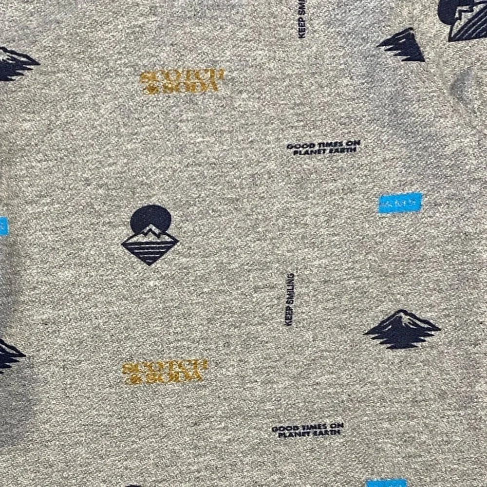 Scotch & Soda Boys Long Sleeve Printed T Shirt Gray NWT